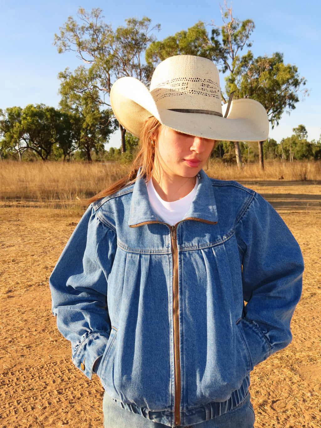 HOWDY HONEY DENIM BOMBER JACKET