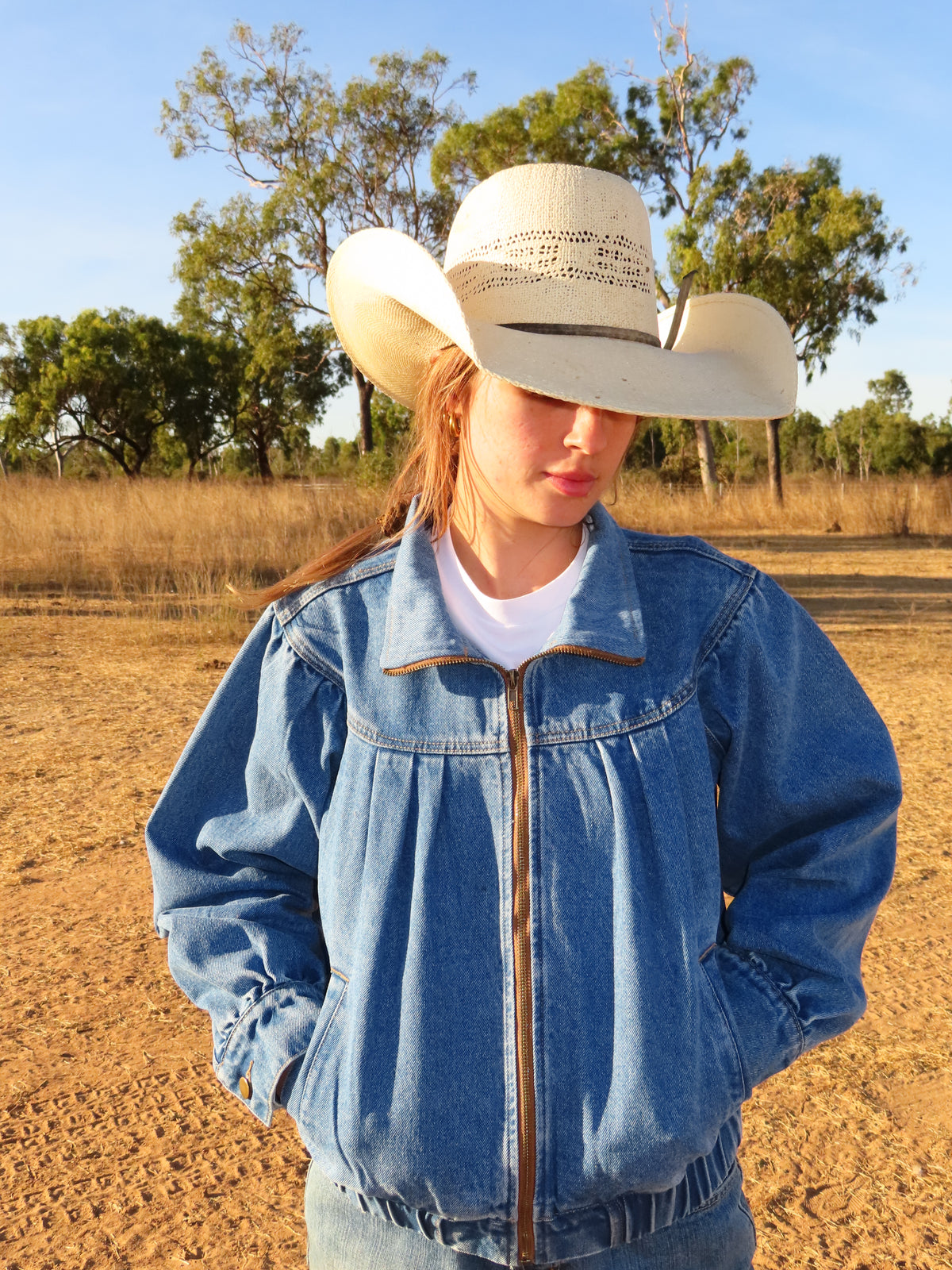 HOWDY HONEY DENIM BOMBER JACKET